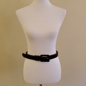 Black Faux Crocodile Belt